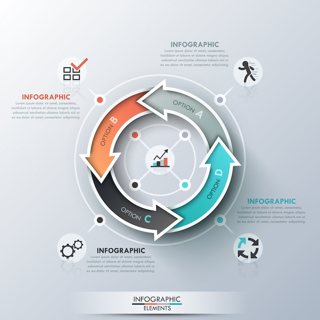 Modern infographics cycle template