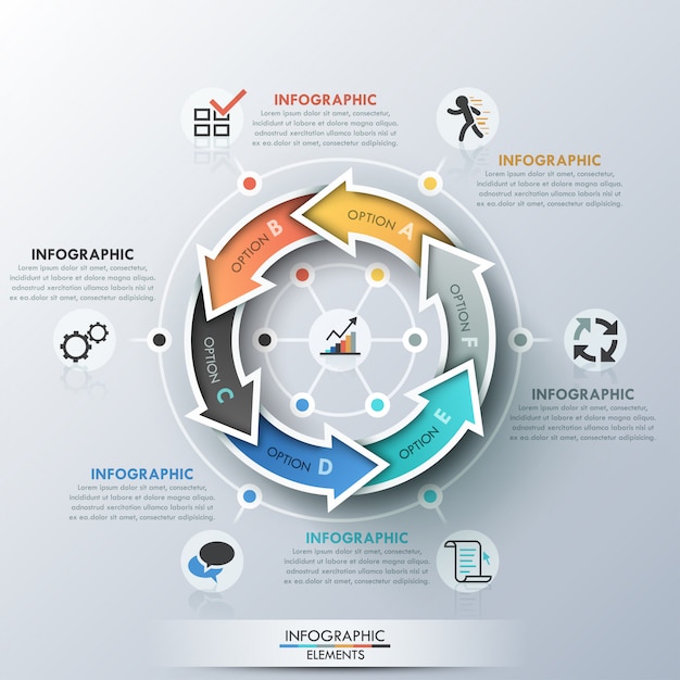 Modello di ciclo infografica moderna