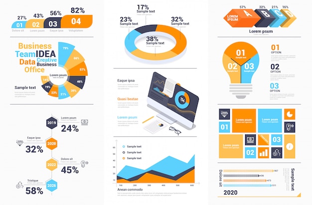 Collezione di design moderno infografica