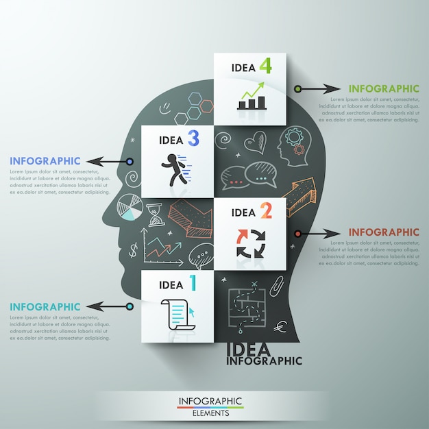 Modern infographics optiesjabloon voor 4 opties