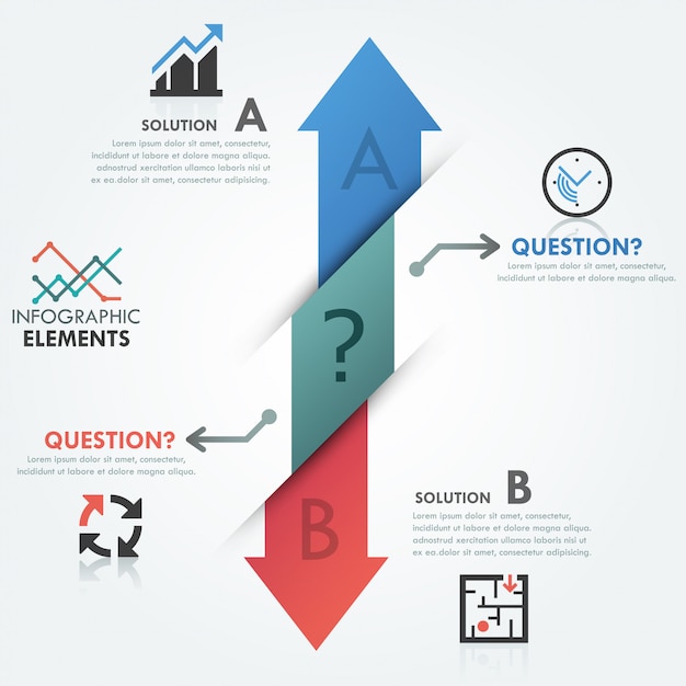 Modern infographics options banner with 2 arrows