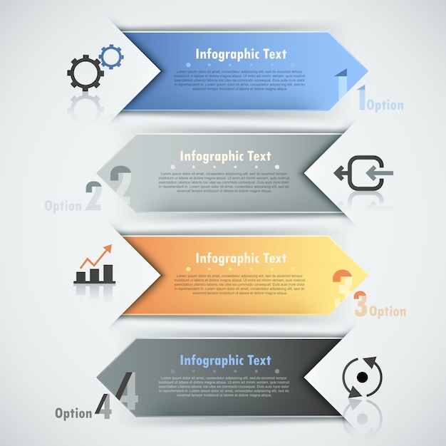 Insegna moderna di opzioni di infographics con le frecce