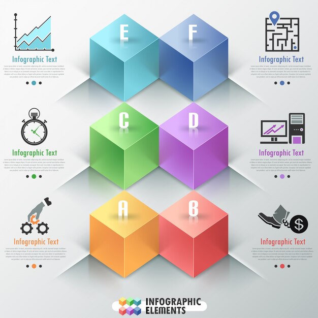 ベクトル 最新のinfographicsオプションのキューブ付きバナー