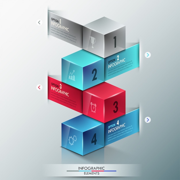 Vector modern infographics options banner with cubes