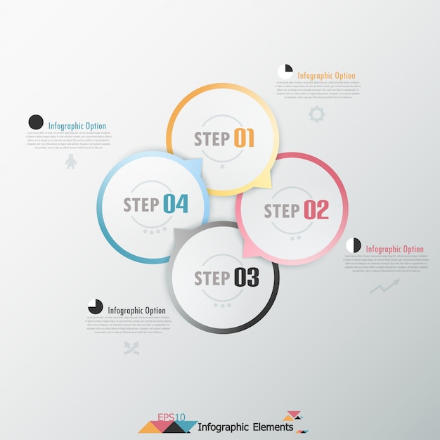 Modern infographics options banner with paper circles