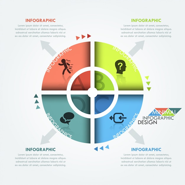 Vector modern infographics options banner with pie chart