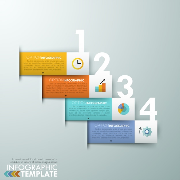 Modern infographics options banner with ribbons