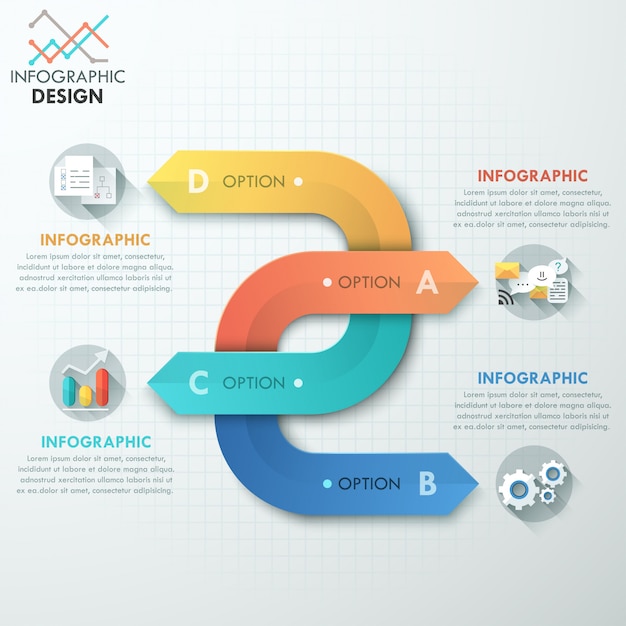 Banner di opzioni infografica moderna