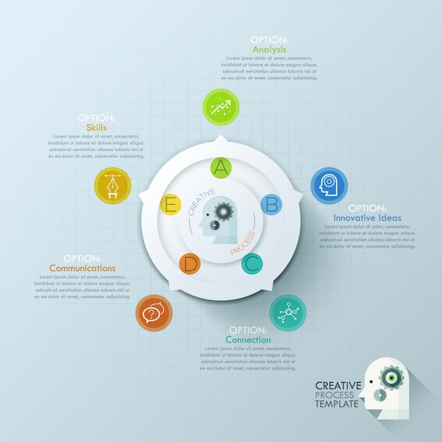 Grafico di cerchio moderno opzioni infografica