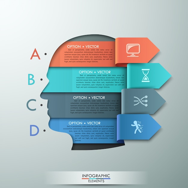 Modern infographics options template for 4 options