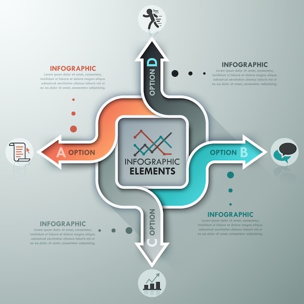 Modello di opzioni infografica moderna