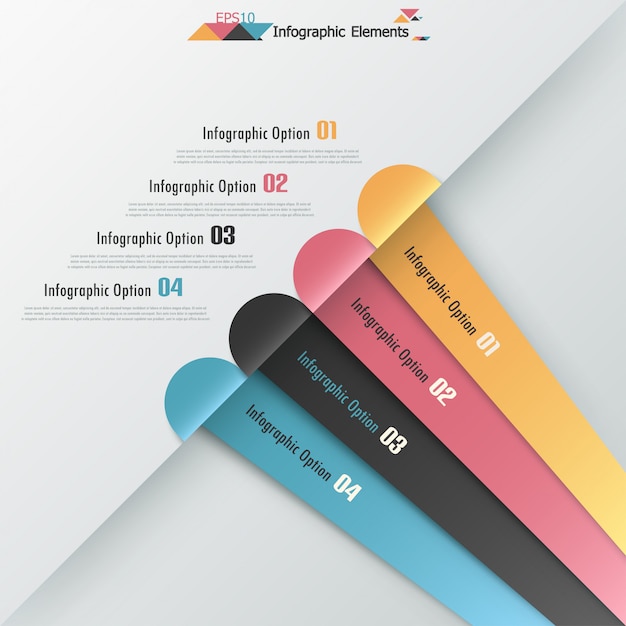 Modern infographics paper ribbons