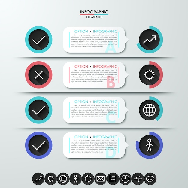 Modello di processo infografica moderna