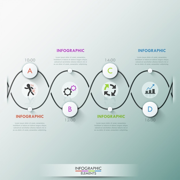 Modern infographics process template