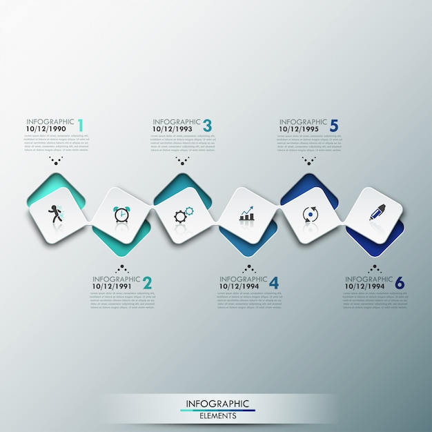 Modern infographics process template