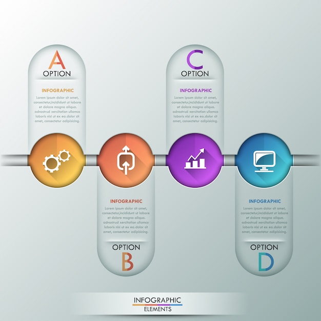 Modern infographics process template 