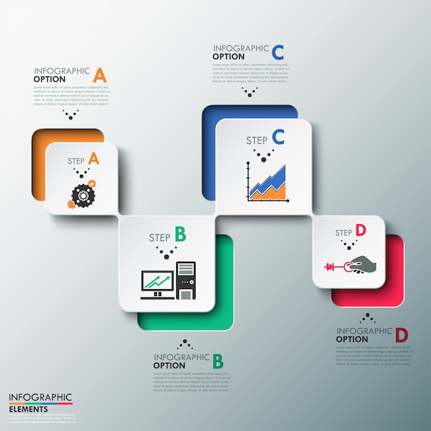 Modern infographics process template