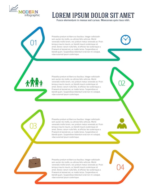 Progettazione di presentazioni aziendali in stile infografica moderna39