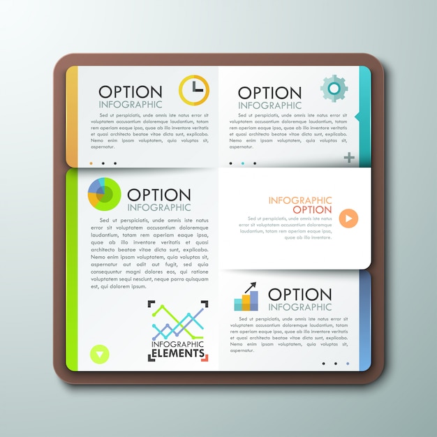 Modern infographics template with book