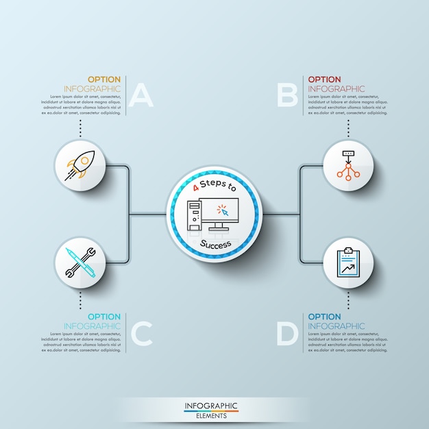 Infografica moderna con quattro opzioni