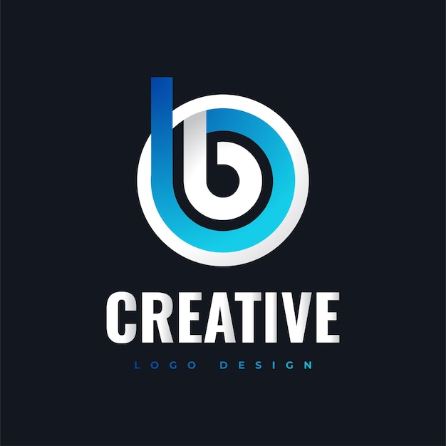 Moderna lettera iniziale b e o logo design in sfumatura blu e bianca. logo o icona del monogramma bo o ob