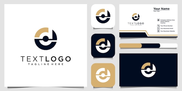 Современная начальная буква C и D логотип значок и дизайн визитной карточки