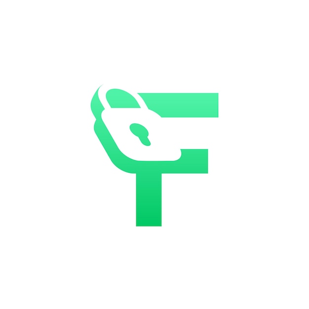 modern initial letter F padlock logo