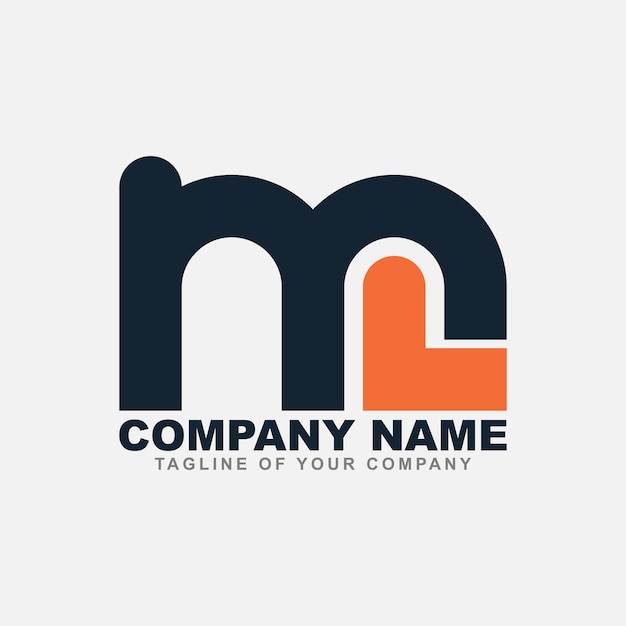 Vector modern initial letter ml logo design template