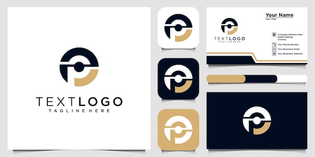 Vector modern initial letter p logo icon and business card design