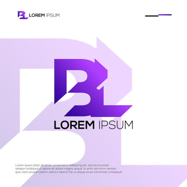 Идеи дизайна логотипа modern initials bl