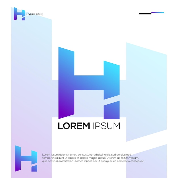 Идеи дизайна логотипа modern initials h