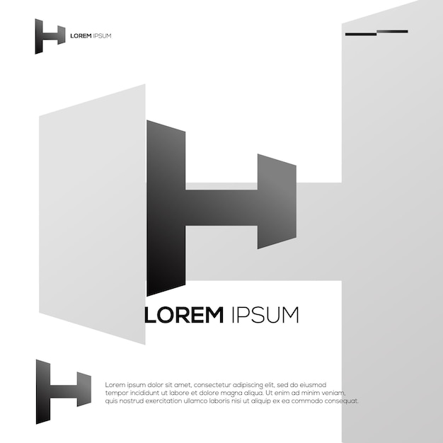 Идеи дизайна логотипа modern initials h