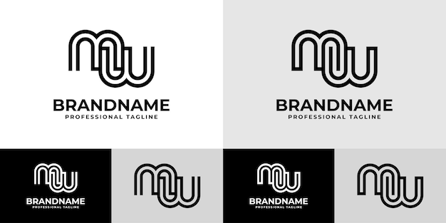 Vector modern initials mw logo suitable for business with mw or wm initials