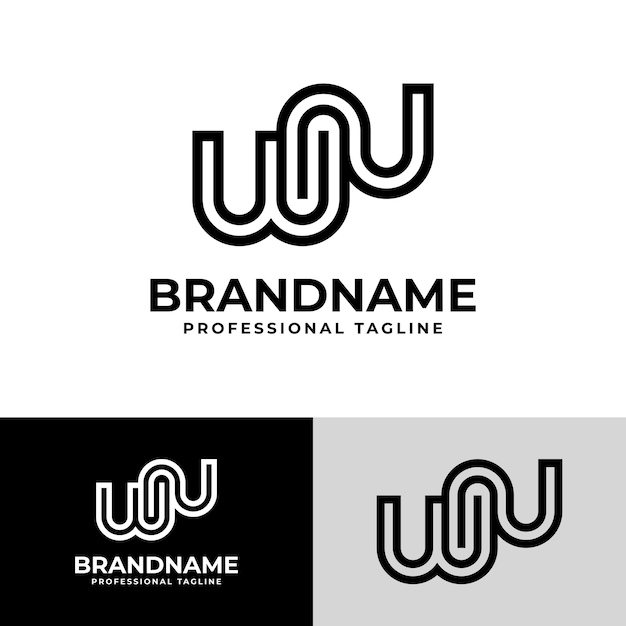 Vector modern initials wn logo suitable for business with wn or nw initials