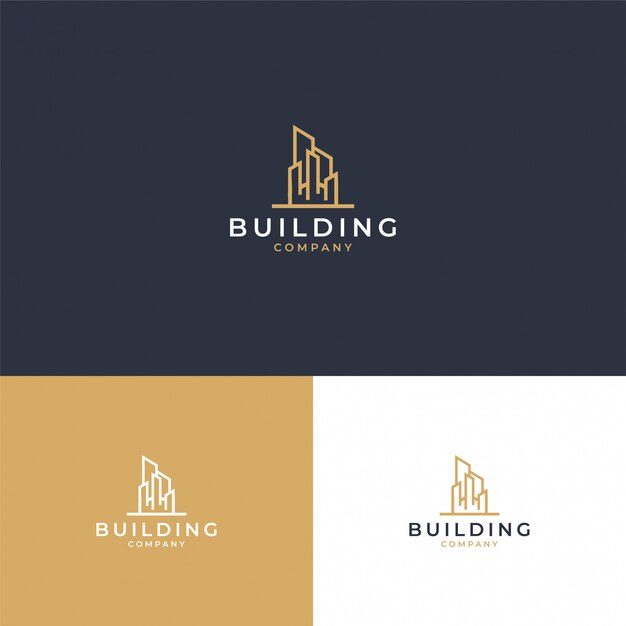 Modern inspiration real estate logo in gold color