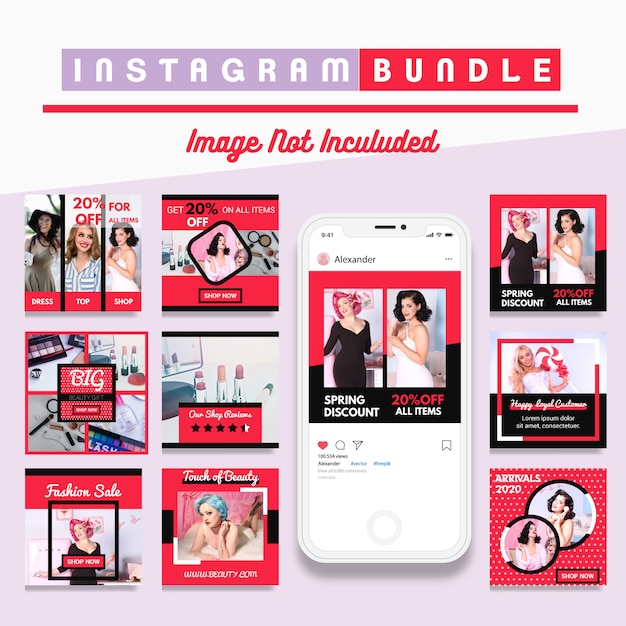 Modern instagram post fashion template