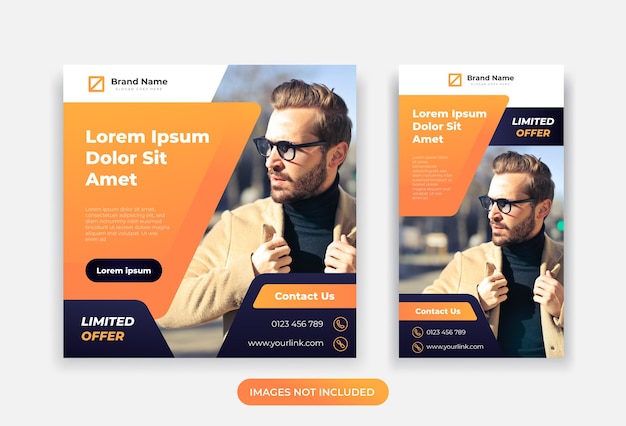 Vector modern instagram post and story design template