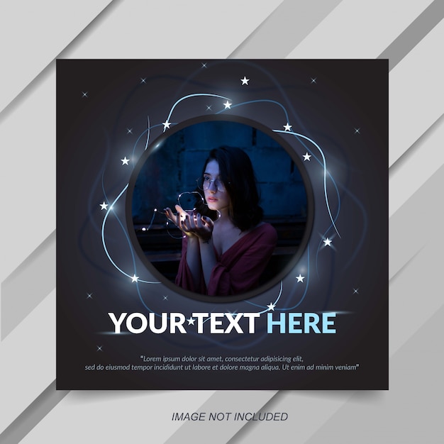 Modern instagram post template with star effect