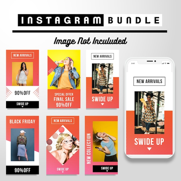 Vector modern instagram story fashion template,