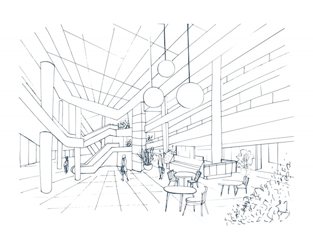 Modern interieur winkelcentrum