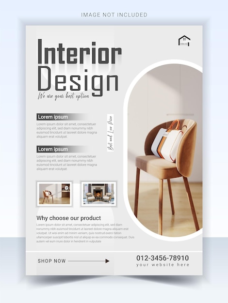 MODERN INTERIOR Design met minimalistische meubel flyer sjabloon