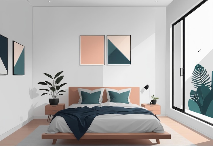 Vector modern interior design with empty spaces modern interior design with empty space interior desig