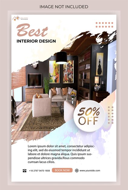 Vector modern interior sale social media instagram story template design