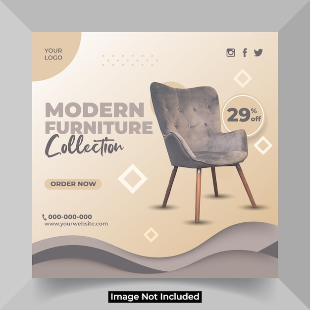 Vector modern interior social media and instagram post template