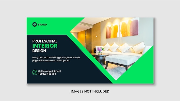 Vector modern interior social media and web banner template