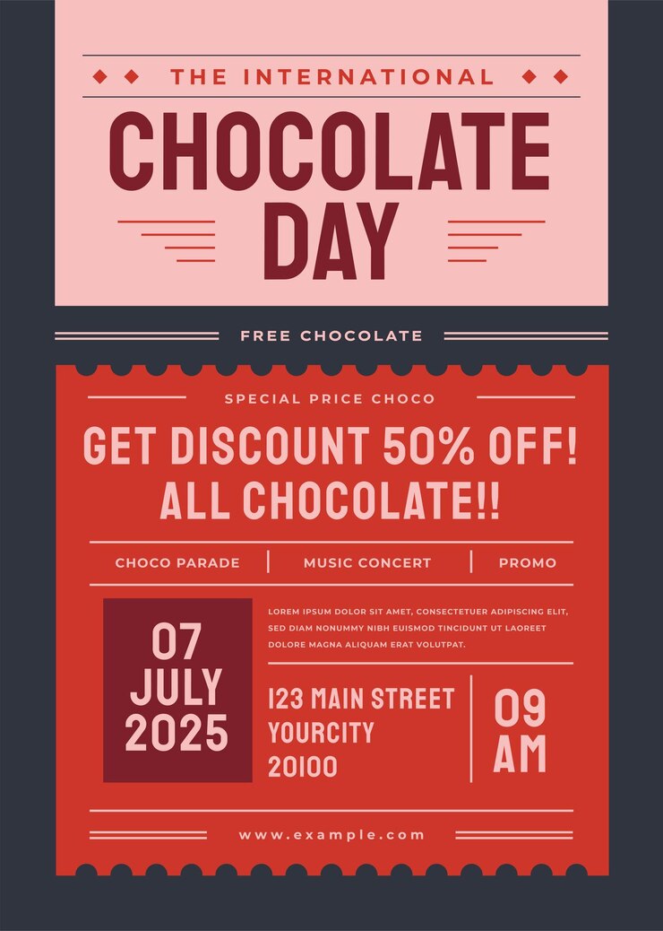 Vector modern international chocolate flyer