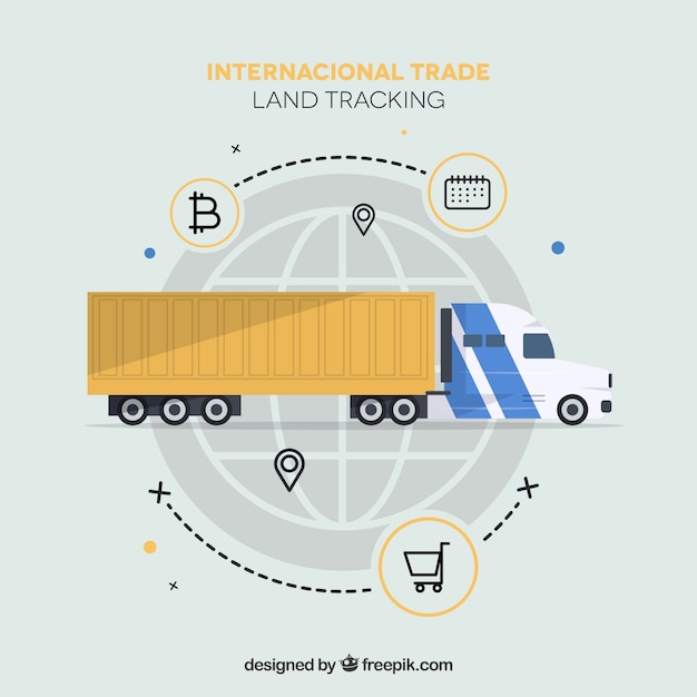 Vector modern international trade concept with flat design