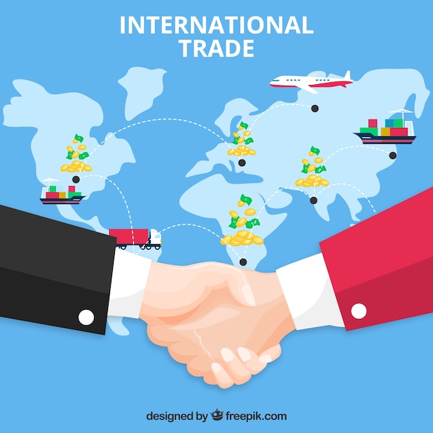 Vector modern international trade concept with flat design