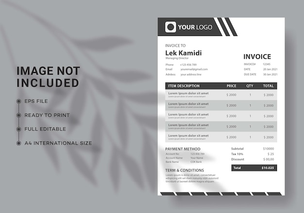 Modern invoice design template