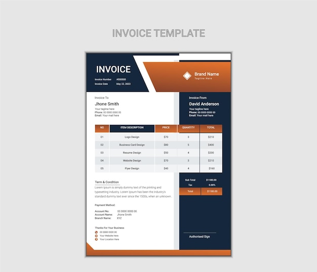 Modern invoice template design